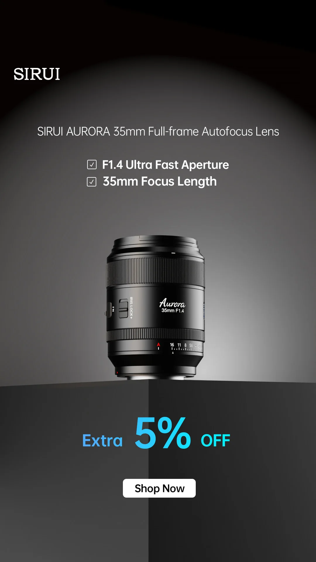 SIRUI AURORA 35mm F1.4 Full-Frame Autofocus Lens